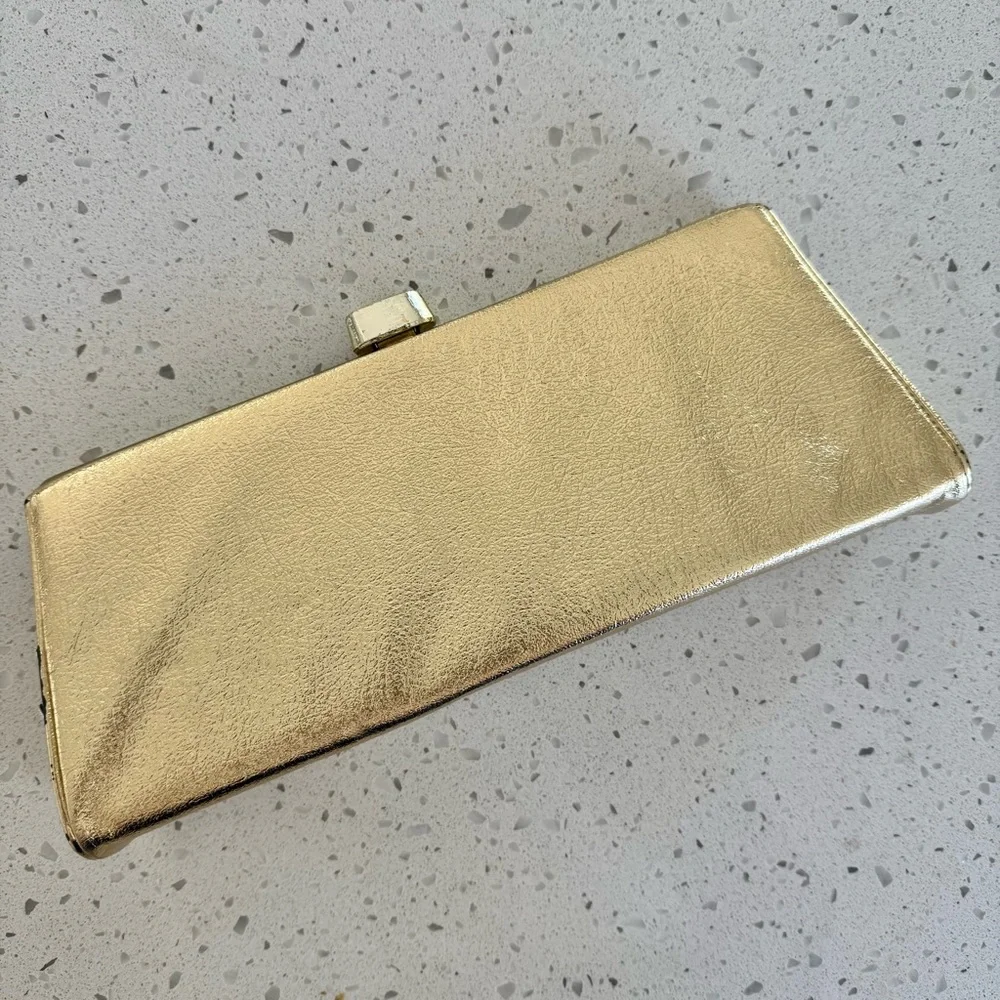 Vintage PB USA Gold Clutch 11”x4”x1.5”